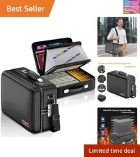 Fireproof Document Box with Fireproof Zipper,File Organizer Hard Case with Lo...