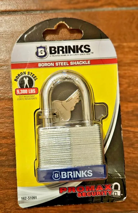 BRINKS ProMax 50mm Padlock Boron Shackle 9300lb Cut Resistant NEW Lock 162-51091