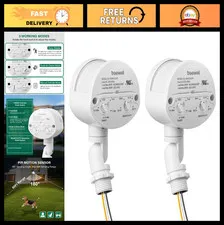 2 Pack 180° Motion Sensor Detector, Adjustable Time & Sensitivity, 60ft Range, 3