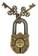 sword and shield Shape Door Lock Antique Vintage Style Handmade Brass Padlock
