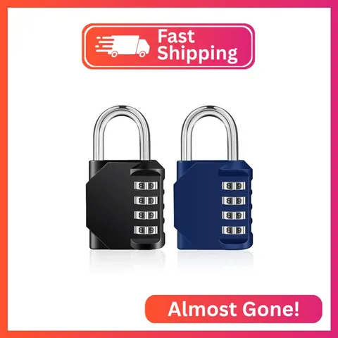 ZHEGE 2 Pack Combination Lock for Locker, Combo Padlock (Black & Blue)