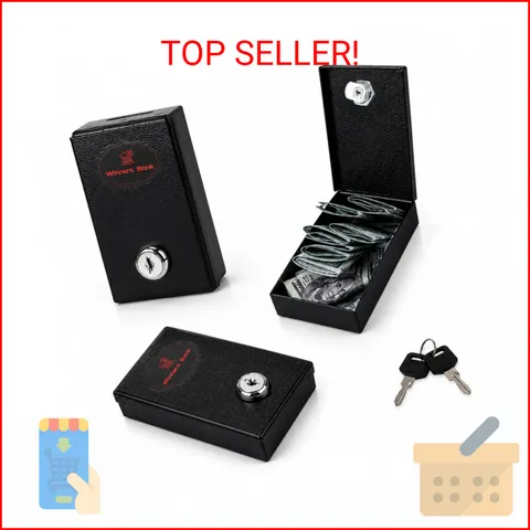Metal Box for Gambler - Winners Bank Portable Safe Casino Money Pocket Sized Cas