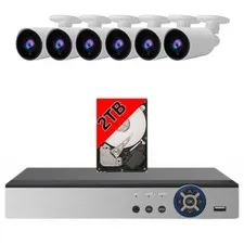 8 Channel Security Camera System with 6pcs. 1080p Bullet Cameras 2TB Hard Drive
