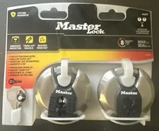 Master Lock  Heavy Duty Stainless Steel Padlock w/ Key M40XT Double Pack