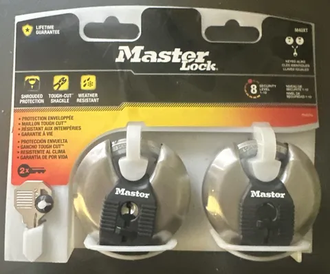 Master Lock  Heavy Duty Stainless Steel Padlock w/ Key M40XT Double Pack