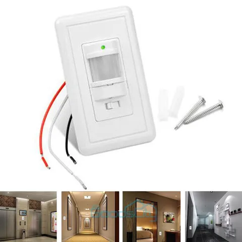 Auto On/Off PIR Motion Sensor Switch Detector LED Lamp Light Control Wall Mount