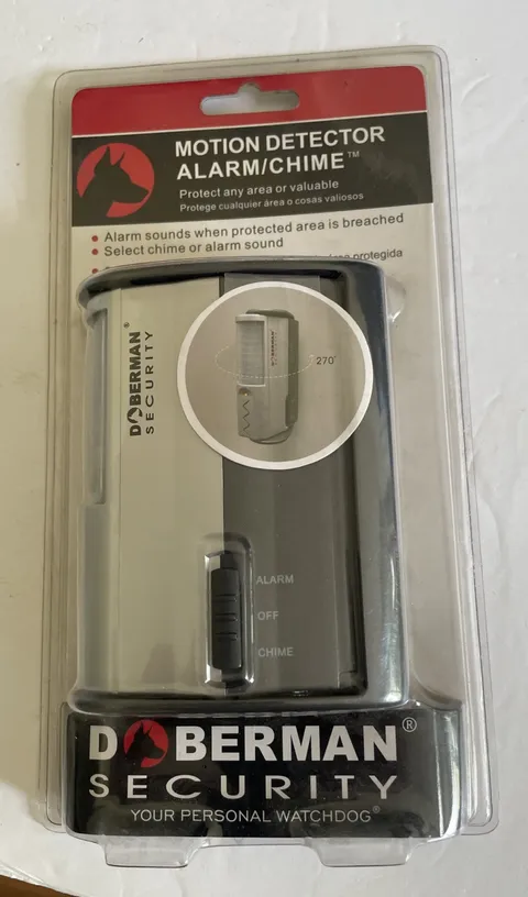 NEW Doberman Security Motion Detector 100db Alarm/Chime #SE-0104 Factory Sealed