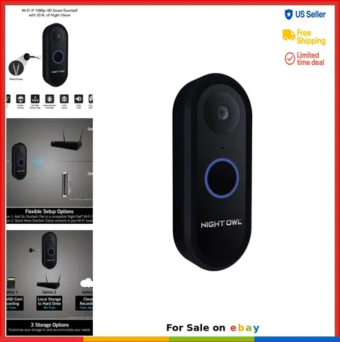 1080p HD Smart Video Doorbell 2 Way Audio Human Detection Wired