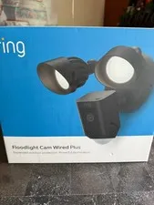 Ring Floodlight Cam Wired Plus Outdoor Wired Surveillance Camera - Black