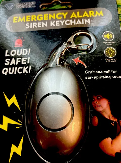 Diamond Visions Emergency Alarm Siren Keychain SOS Alert Panic Button Led Light