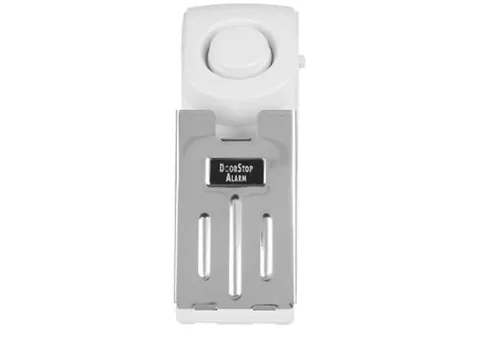 White Door Stop Alarm with Adjustable Sensitivity, Alarm Included