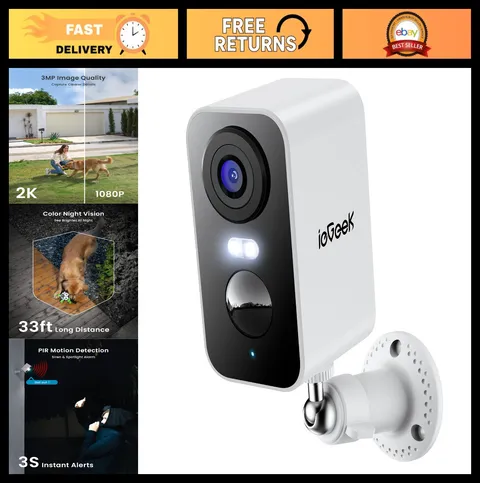 2K Wireless Outdoor Security Cameras, 2.4G WiFi, Home Surveillance System