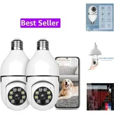 Light Bulb Security Camera Outdoor 2packs HD Wireless 5GHz/2.4GHz WiFi Home  ...