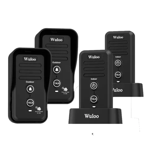 Wuloo Wireless Doorbells Intercoms Home School Garden Security Rechargeable Ring