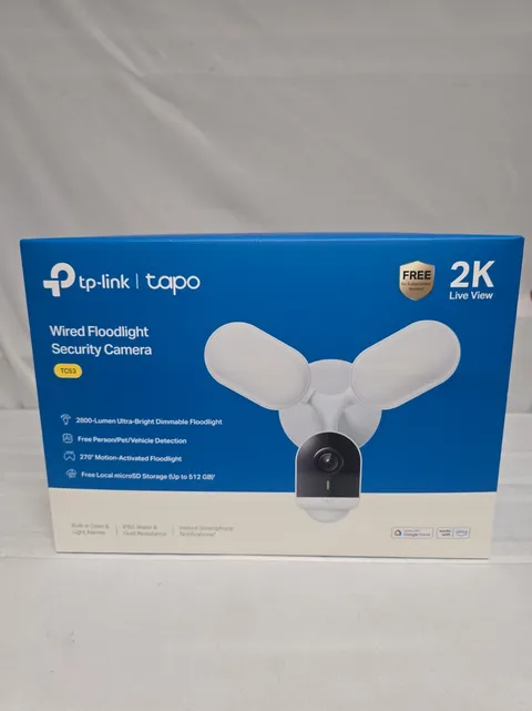TP-Link Tapo 2K Floodlight Camera Outdoor Surveillance Security Wired