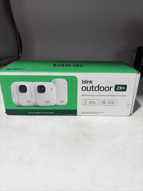 Blink Outdoor 2K+Battery Wireless Smart Security Camera,2K Resolution, 2-Cameras