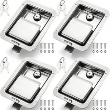 Truck Tool Box Lock Replacement kit with Keys, 4PCS Stainless Steel Locking P...