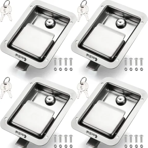 Truck Tool Box Lock Replacement kit with Keys, 4PCS Stainless Steel Locking P...