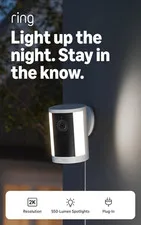 Spotlight Cam, Plug-In (Newest Model), Home or Business Security, Wide-Angle Ret