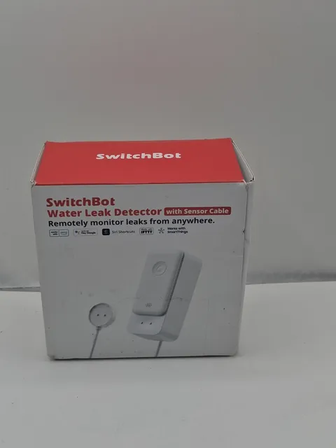 SwitchBot Smart Water Leak Detector W4402010 White Sensor Cable Untested