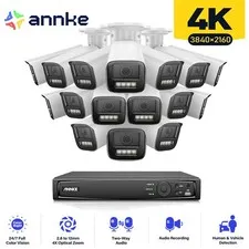 ANNKE 12MP NVR 4K POE Security Camera System 4X Optical Zoom Color Night Vision