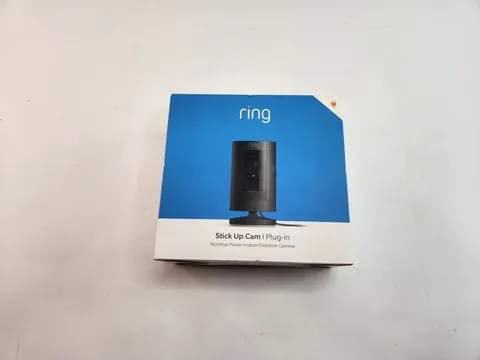Ring Stick Up Cam Plug-in Wired Indoor Outdoor Camera Black Nonstop Power New