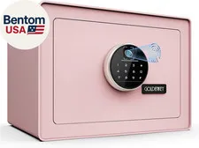 Luxury Jewelry Safe with Fingerprint&Keypad Lock, Document Safe Box with Soft Ve
