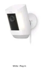 Ring Spotlight Cam Pro Wi-Fi Wired Plug-In Outdoor Security Video Camera - White