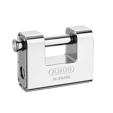 ABUS Mechanical 92/80mm Monoblock Brass Body Shutter Padlock Carded ABU9280C