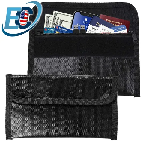1/2 Packs 4.5x7.9" Small Fireproof Bag Waterproof Fire Proof Money Document Bags
