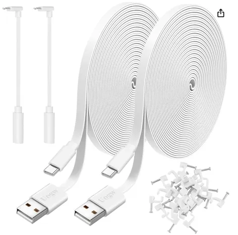 2 Pack 10FT Power Extension Cable Compatible with Wyze Cam V4/V3/Og,Wyze Cam Pan