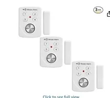 3 pack door alarms with delay when left open 130 dB window break sliding siren
