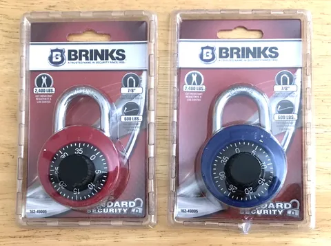 Lot of 2 BRINKS Padlock Standard Security Dial Combination Locks 162-49005 NEW