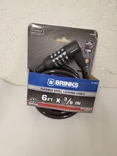 *Factory-Sealed* Brinks 3/8 in. x 6 ft. 4-Dial Combination Cable Lock 175-65804