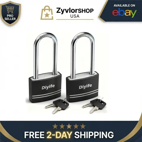 Diyife Waterproof Aluminum Padlock with Key - 2 Pack for Outdoor Use