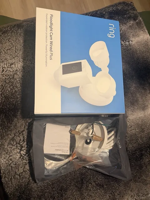 Unopened Ring Floodlight Camera Wired Plus With Plug In Mount Hardware