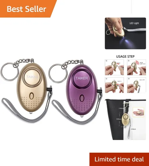 140DB Personal Alarm Keychain - Emergency Self-Defense for Women & Kids (2 Pack)
