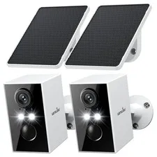 Solar Security Cameras Wireless Outdoor 2K WiFi 6, A1 2Pack