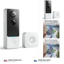 3MP Camera Doorbell Wireless Video- No Subscription Required | Free Human Mot...