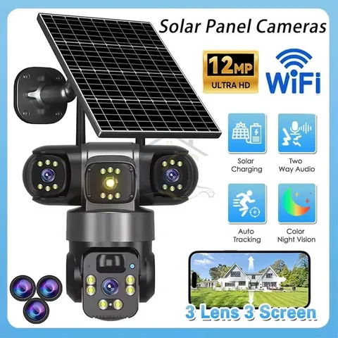 Wireless WiFi Solar Security Camera Outdoor Pan Tilt Battery Home Camera