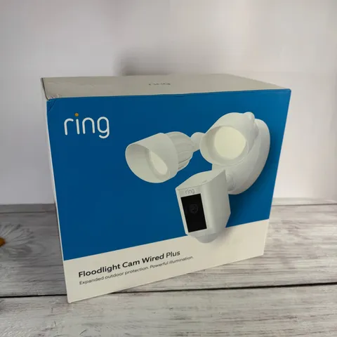 Ring Floodlight Cam Wired Plus White 1080p HD Outdoor Security Camera Siren New