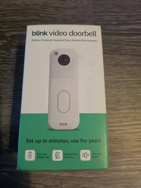 Blink Video Doorbell Smart Wireless Security Camera White NIB