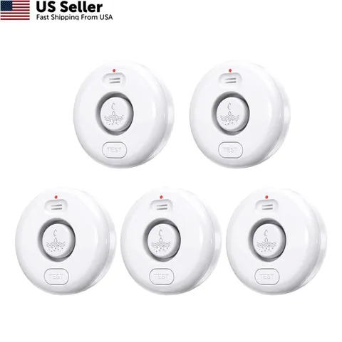 5 Pack Water Leak Alarm Detector, 120dB Loud 3.15 x x 1.1 in, White