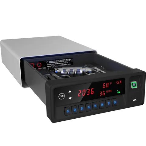 Smart Gun Safe with Security Cable - Biometric Pistol Safe for 2 Handgun 3 Wa...