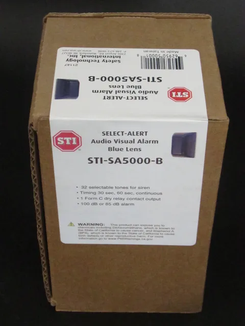 STI STI-SA5000-B Audio Visual Alarm Blue Lens New Sealed