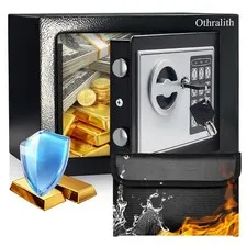0.23 Cu Ft Black Mini Digital Security Safe Lock Box 9.05x6.69x6.69 Inch