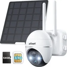 ieGeek Wireless Outdoor 4G LTE Security Camera 2K Solar Battery CCTV System