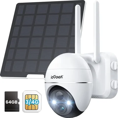 ieGeek Wireless Outdoor 4G LTE Security Camera 2K Solar Battery CCTV System