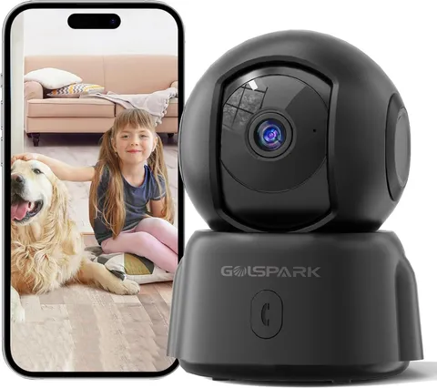 2K Indoor Security Camera for Baby Monitor, 2.4Ghz Wifi 360 Pet Camera with Nigh