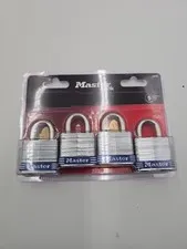 Master Lock ‎3008D 3/4in Keyed Padlock pack of 4 - Silver
